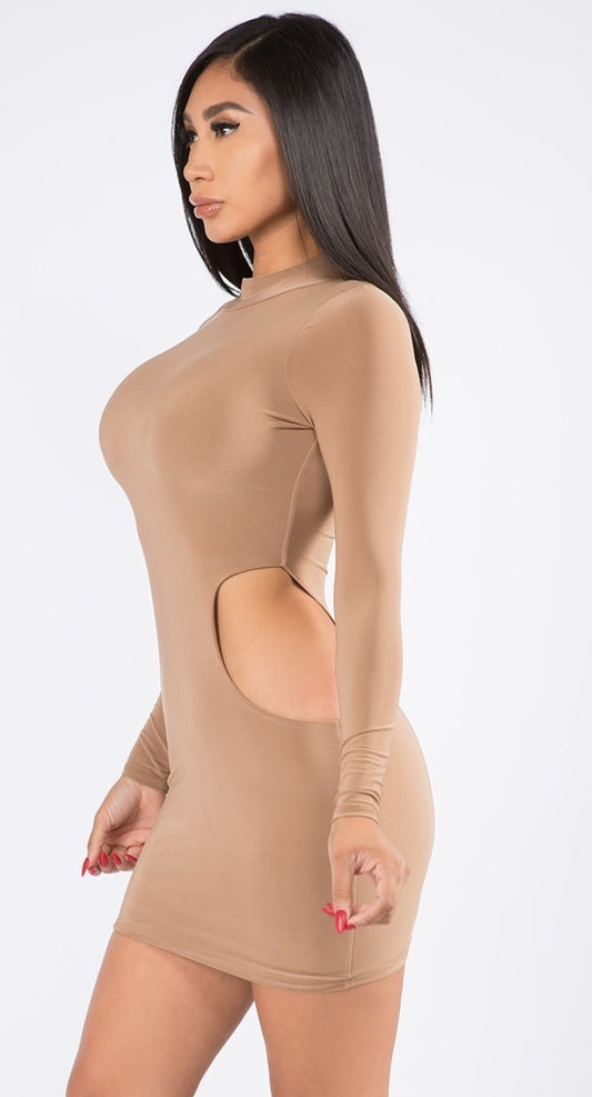 Mock Neck Dress Open sides