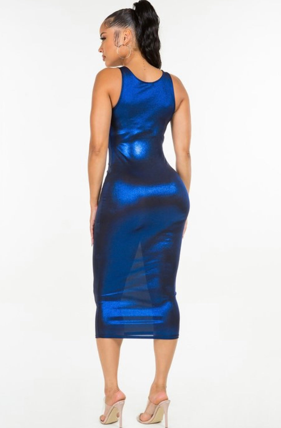 Foiled Tank Midi Dress